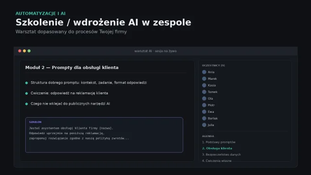 Szkolenie / wdrożenie AI w zespole